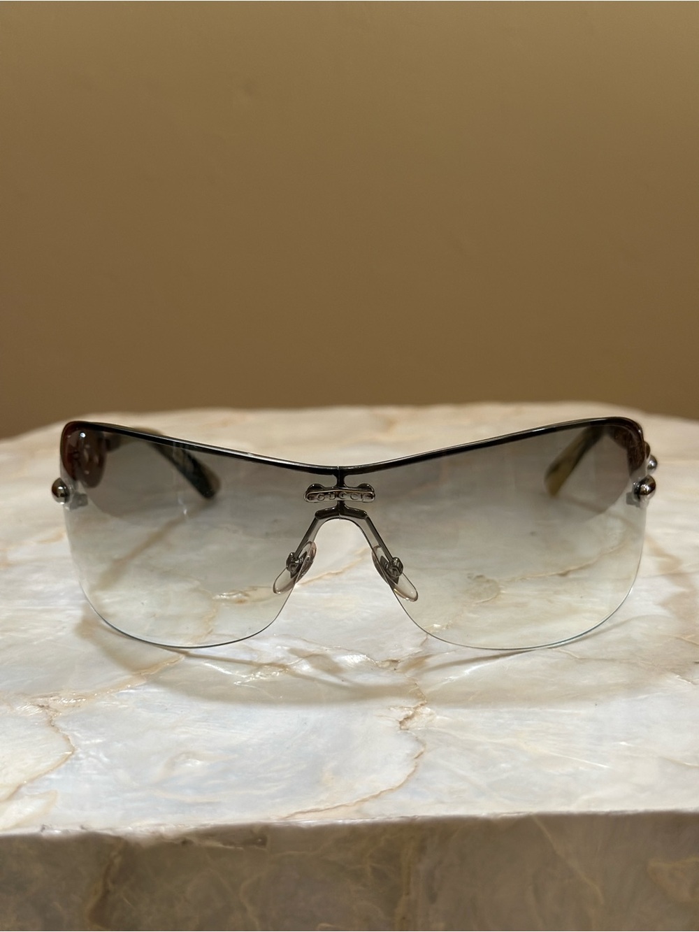 Gucci Rimless Gradient Shield Sunglasses